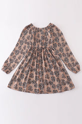 Leopard botanical print women dress - Aaria Tees