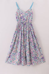 Purple floral women dress - Aaria Tees