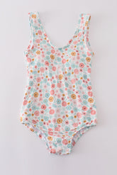 Minty floral bloom print mom swimsuit - Aaria Tees
