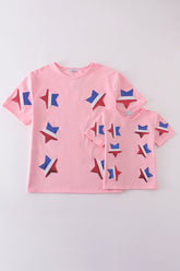 Pink star sequin mom&me top - Aaria Tees