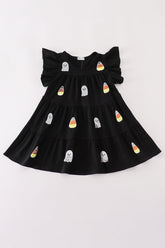 Black ghost sequin ruffle dress - Aaria Tees
