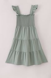 Sage smocked tiered mom dress - Aaria Tees