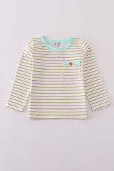 Khaki stripe top - Aaria Tees