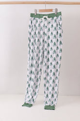 Green christmas tree bamboo mom pants - Aaria Tees