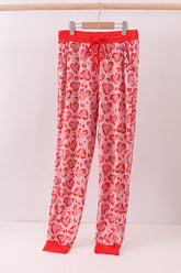 Red heart print bamboo pants - Aaria Tees
