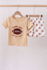 Game day football applique shorts set - Aaria Tees