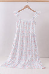 Blue starfish shell tiered women dress - Aaria Tees