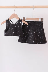 Black glitter skort set - Aaria Tees