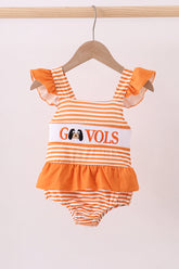 Tennessee Go vols smocked stripe swimsuit - Aaria Tees