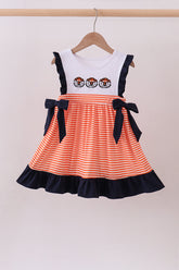 Auburn embroidery ruffle stripe dress - Aaria Tees