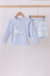 Blue Whale Applique 2pc Swimsuit - Aaria Tees