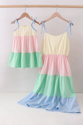 Color block tiered mom&me dress - Aaria Tees