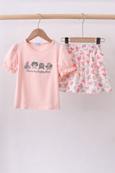 Happy Place Embroidered Skorts Set - Aaria Tees