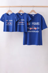 Blue 250 Years flag family top - Aaria Tees