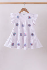 White fireworks sequin tiered ruffle dress - Aaria Tees
