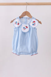 Blue jacquard embroidery bubble - Aaria Tees