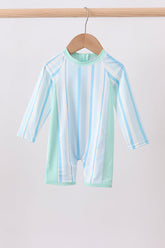 Blue stripe one-piece swimsuit - Aaria Tees