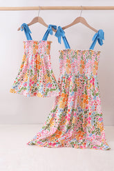 Summer floral print smocked mom&me dress - Aaria Tees