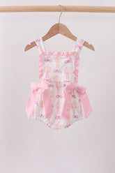 Pink bow castle ruffle bubble - Aaria Tees