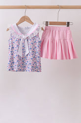 Floral Lace Skirt Set - Aaria Tees