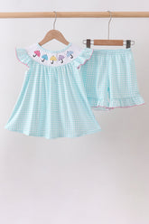 Blue Umbrella Smocked Set - Aaria Tees