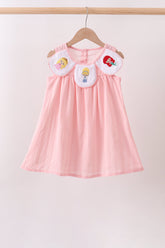 Pink Princess Embroidered Jacquard Dress - Aaria Tees