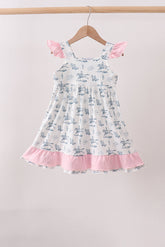 Pink Cowboy Ruffle Dress - Aaria Tees