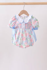 Blue Hydrangea Smocked Pearl Bubble - Aaria Tees