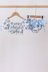 Blue Beach Smocked UPF Swim Set - Aaria Tees