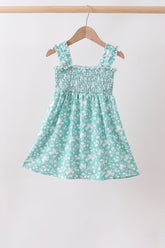 Sage Floral Smocked Dress - Aaria Tees