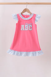 Pink ABC Appliqué Ruffle Dress - Aaria Tees