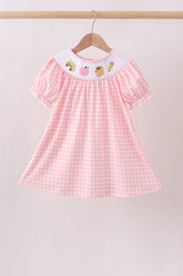 Pink Apple Bus Smocked Dress - Aaria Tees