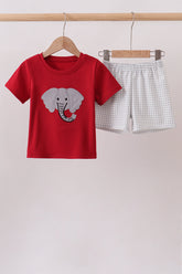 Maroon Alabama Elephant Applique Set - Aaria Tees