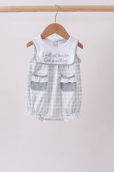 Blue Faith Quote Embroidered Bubble - Aaria Tees