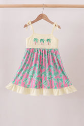 Palm Tree Embroidered Dress - Aaria Tees