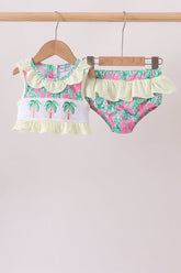 Palm Tree Smocked UPF Swim Set - Aaria Tees