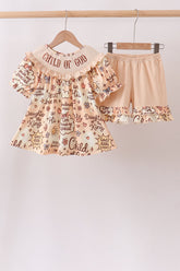 Child of God Smocked Ruffle Shorts Set - Aaria Tees