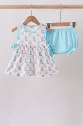 Blue Boots Print Bloomer Set - Aaria Tees
