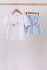 Carousel Embroidered Skorts Set - Aaria Tees