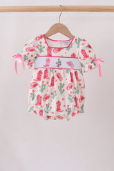 Pink Boots Smocked Bubble - Aaria Tees