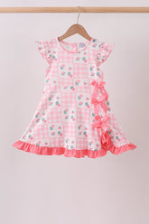 Pink Floral Ruffle Dress - Aaria Tees