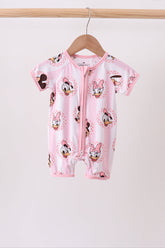 Pink character bamboo romper - Aaria Tees