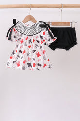 Black Georgia Smocked Bloomer Set - Aaria Tees