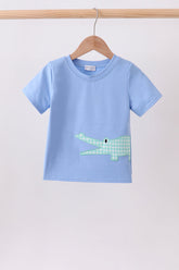 Blue Crocodile Applique Top - Aaria Tees