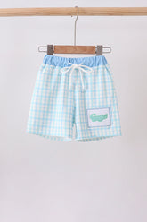 Blue Crocodile Embroidered Swim Trunks - Aaria Tees