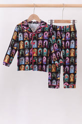 Black princess bamboo pajama set - Aaria Tees