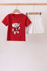 Maroon Alabama Applique Shorts Set - Aaria Tees