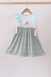 Mint Chicken Applique Ruffle Dress - Aaria Tees