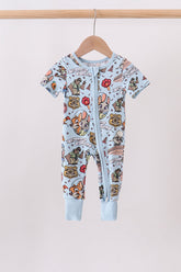 Blue character bamboo romper - Aaria Tees