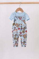 Blue character bamboo romper set - Aaria Tees